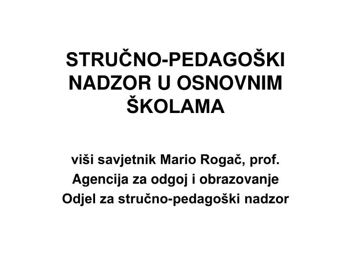 stru no pedago ki nadzor u osnovnim kolama