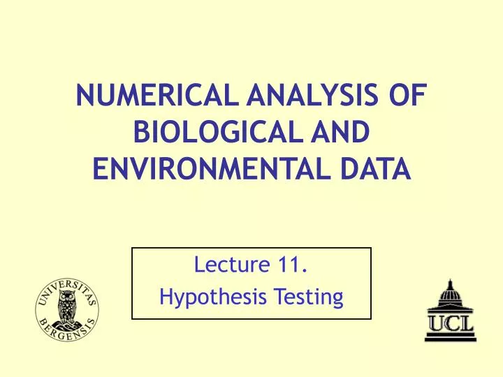 numerical analysis of biological and environmental data