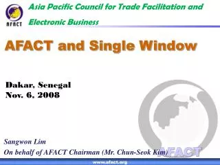 AFACT and Single Window