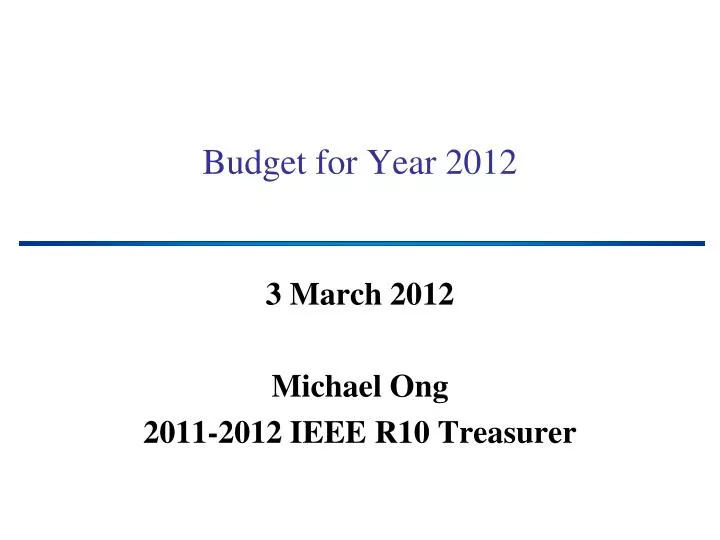 budget for year 2012