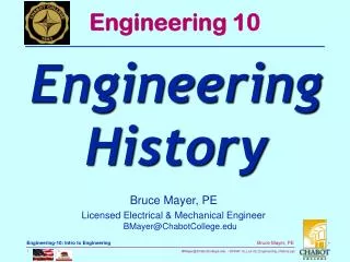 Bruce Mayer, PE Licensed Electrical &amp; Mechanical Engineer BMayer@ChabotCollege