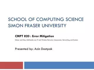 school of computing science simon fraser university