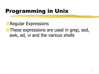 Programming in Unix