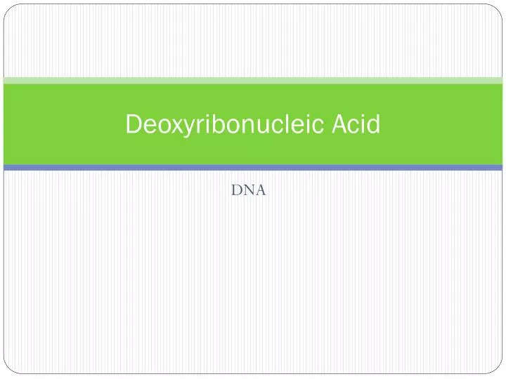 deoxyribonucleic acid