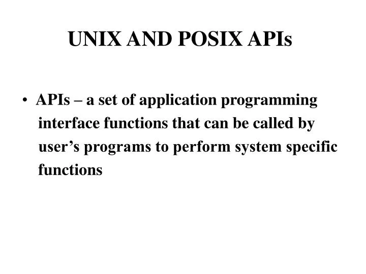 unix and posix apis