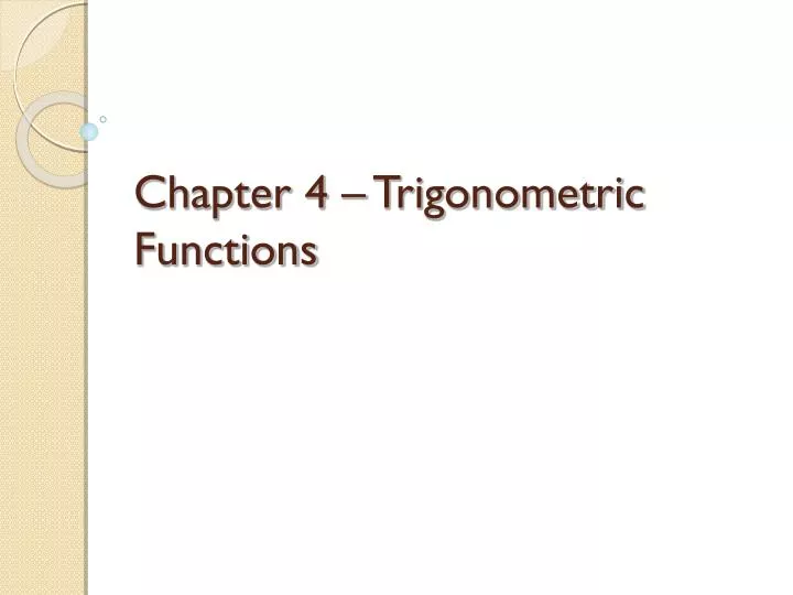 chapter 4 trigonometric functions