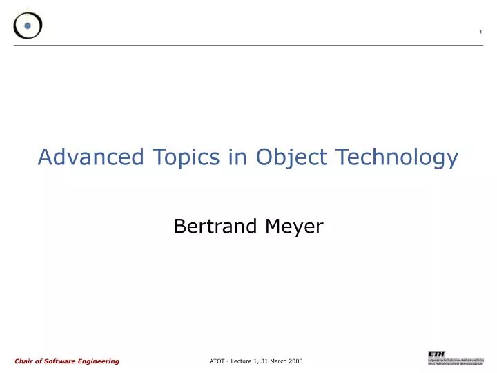 advanced topics in object technology