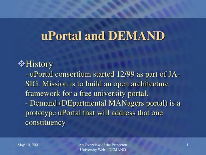 uportal and demand