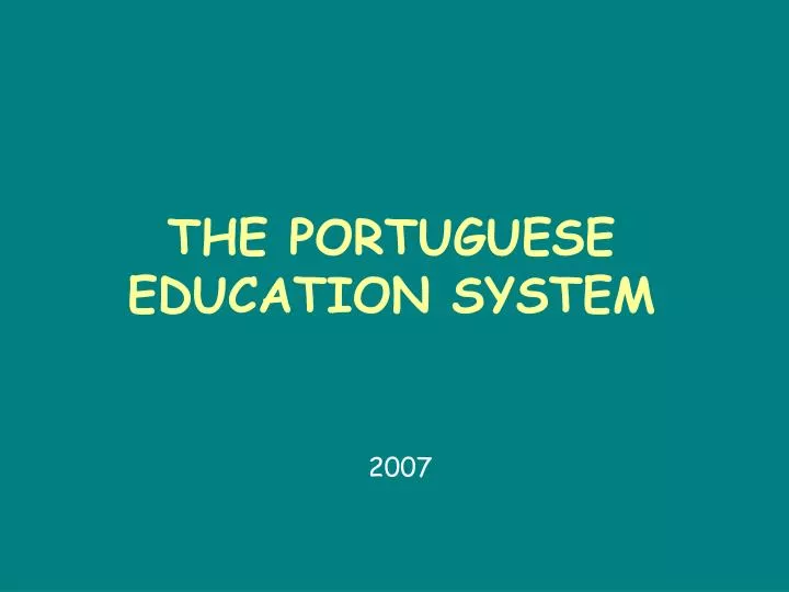 the portuguese education system