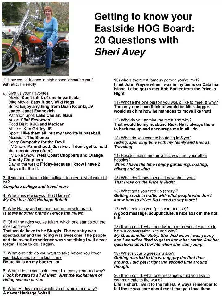 getting to know your eastside hog board 20 questions with sheri avey