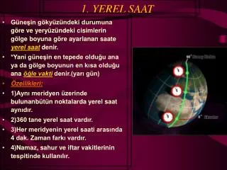 1 yerel saat