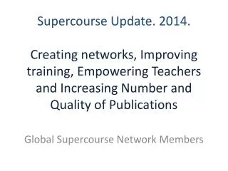 Global Supercourse Network Members