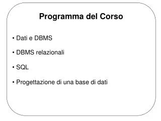 programma del corso