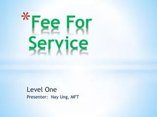 Fee For Service
