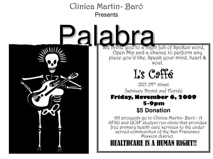 clin ca martin bar presents palabra