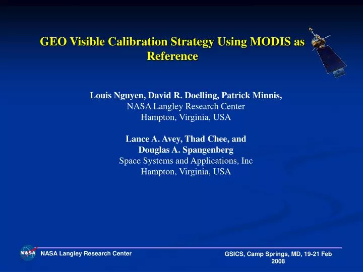 geo visible calibration strategy using modis as reference