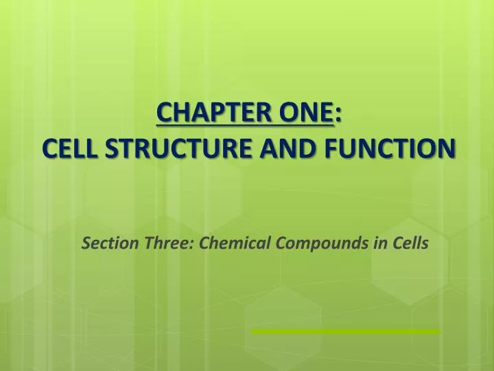 chapter one cell structure and function