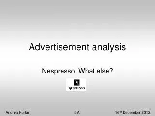 Advertisement analysis