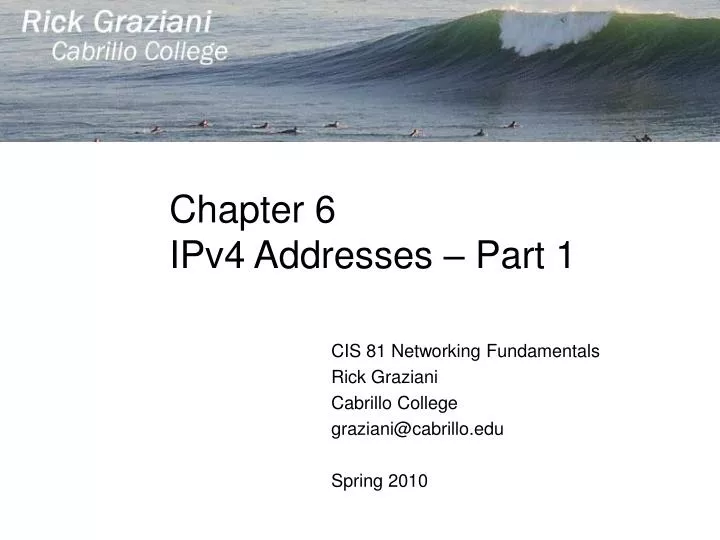 chapter 6 ipv4 addresses part 1