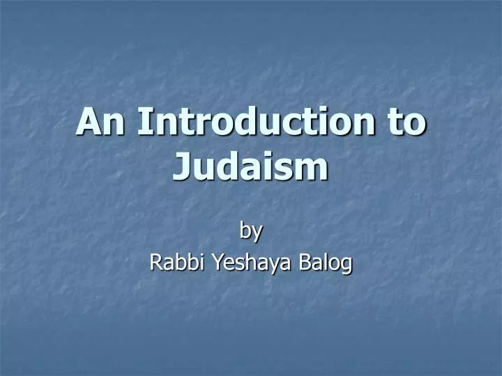 an introduction to judaism