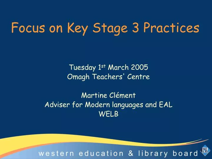 focus on key stage 3 practices