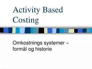 activity based costing