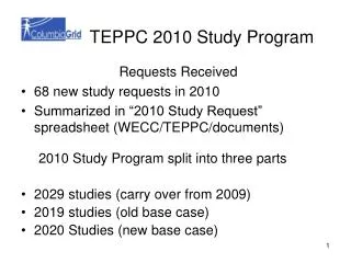 TEPPC 2010 Study Program