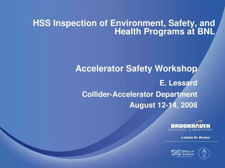 hss inspection of environment safety and health programs at bnl