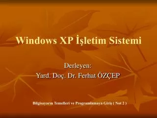 windows xp letim sistemi