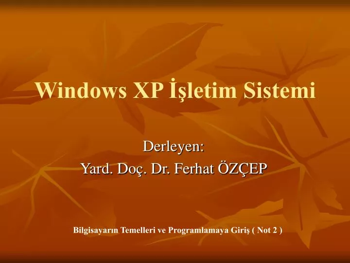 windows xp letim sistemi