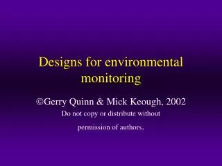 designs for environmental monitoring