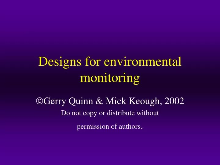 designs for environmental monitoring