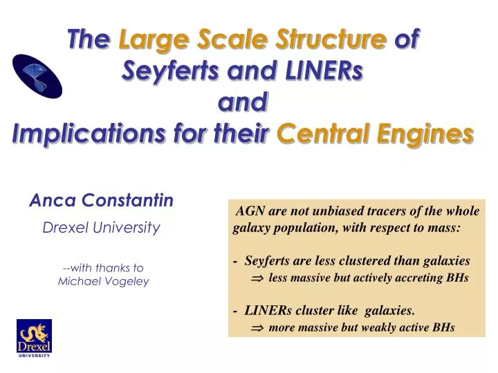the large scale structure of seyferts and liners and implications for their central engines