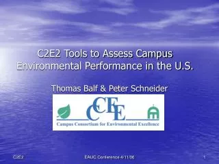 C2E2 Tools to Assess Campus Environmental Performance in the U.S.