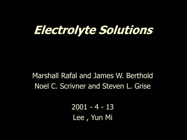 electrolyte solutions
