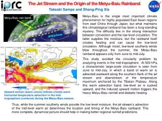 The Jet Stream and the Origin of the Meiyu-Baiu Rainband .