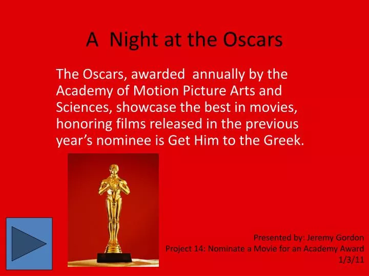 a night at the oscars