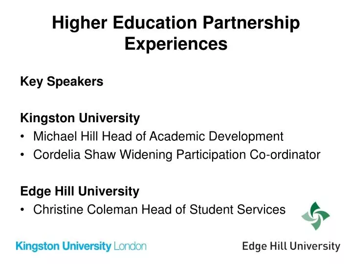 higher education partnership experiences