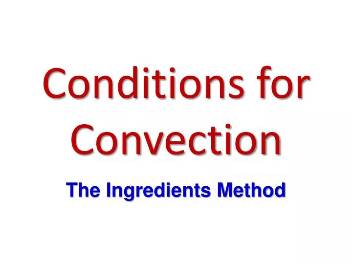conditions for convection