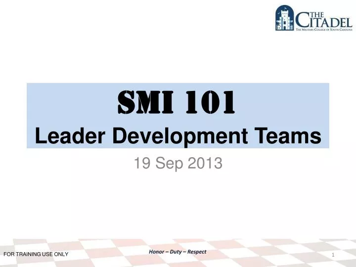 smi 101 leader development teams