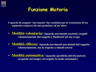 funzione motoria