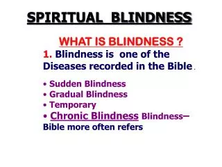 SPIRITUAL BLINDNESS