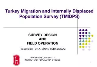Turkey Migration and Internally Displaced Population Survey (TMIDPS)