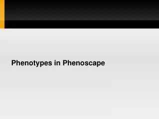 Phenotypes in Phenoscape
