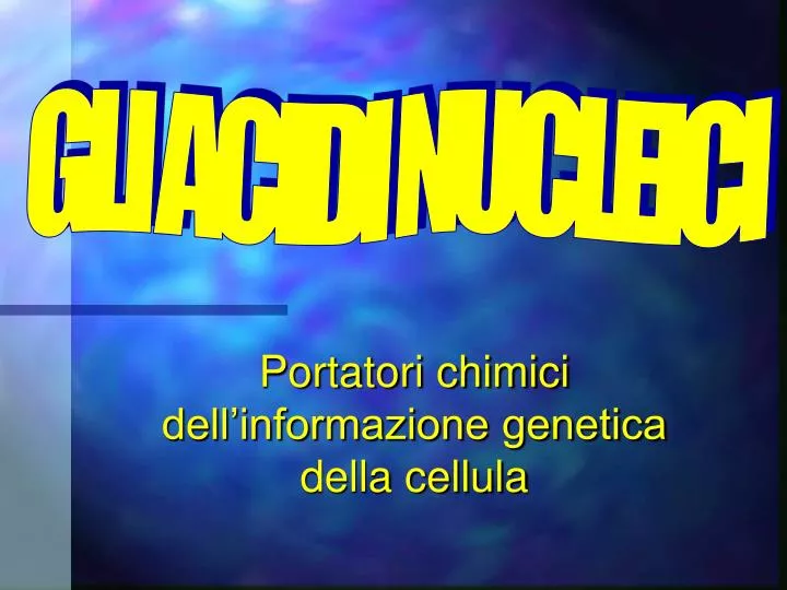 portatori chimici dell informazione genetica della cellula