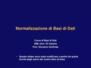normalizzazione di basi di dati