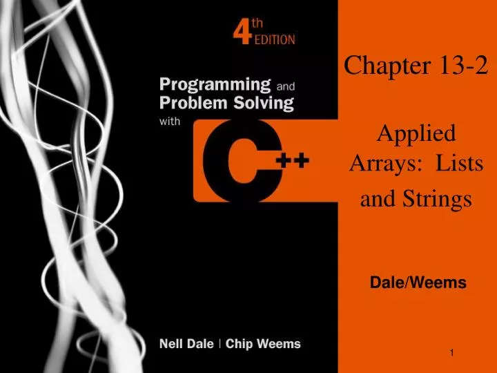 chapter 13 2 applied arrays lists and strings