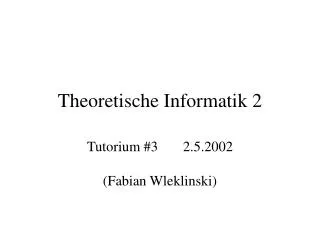 theoretische informatik 2