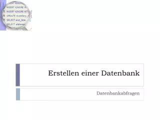 erstellen einer datenbank