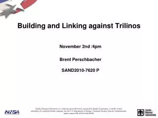 Building and Linking against Trilinos